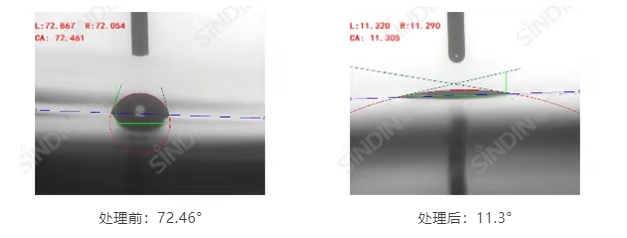 等離子處理前后對(duì)比